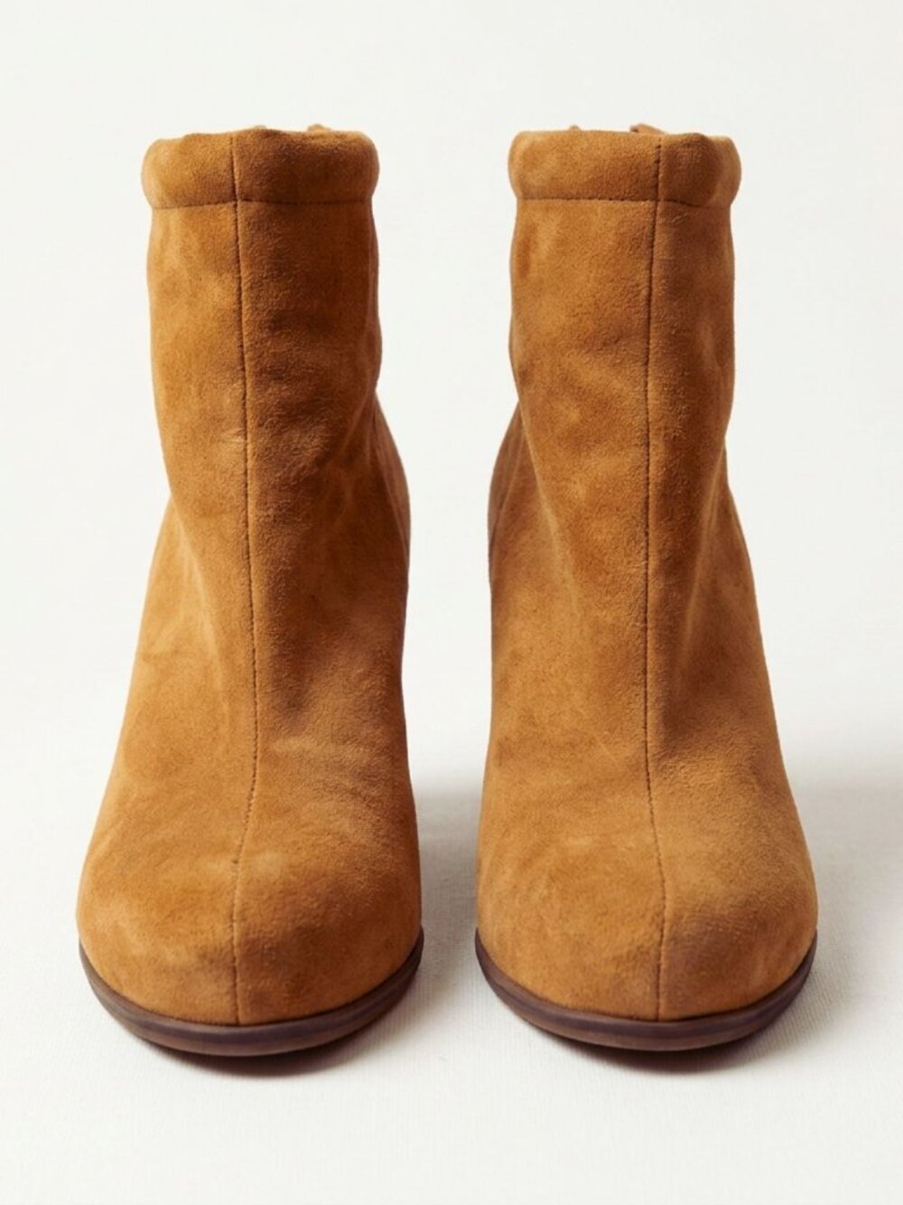 Jeffrey Campbell "Rumble" Platform Ankle Booties in Soft Tan Suede Size 7.5